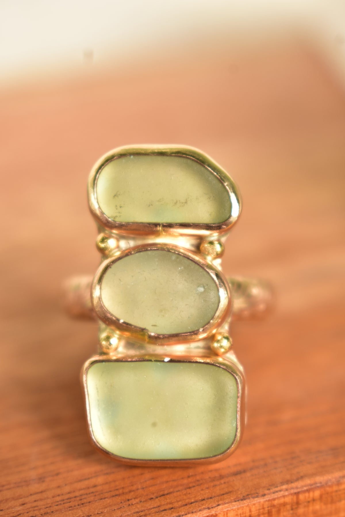Triple Seaglass heirloom ring