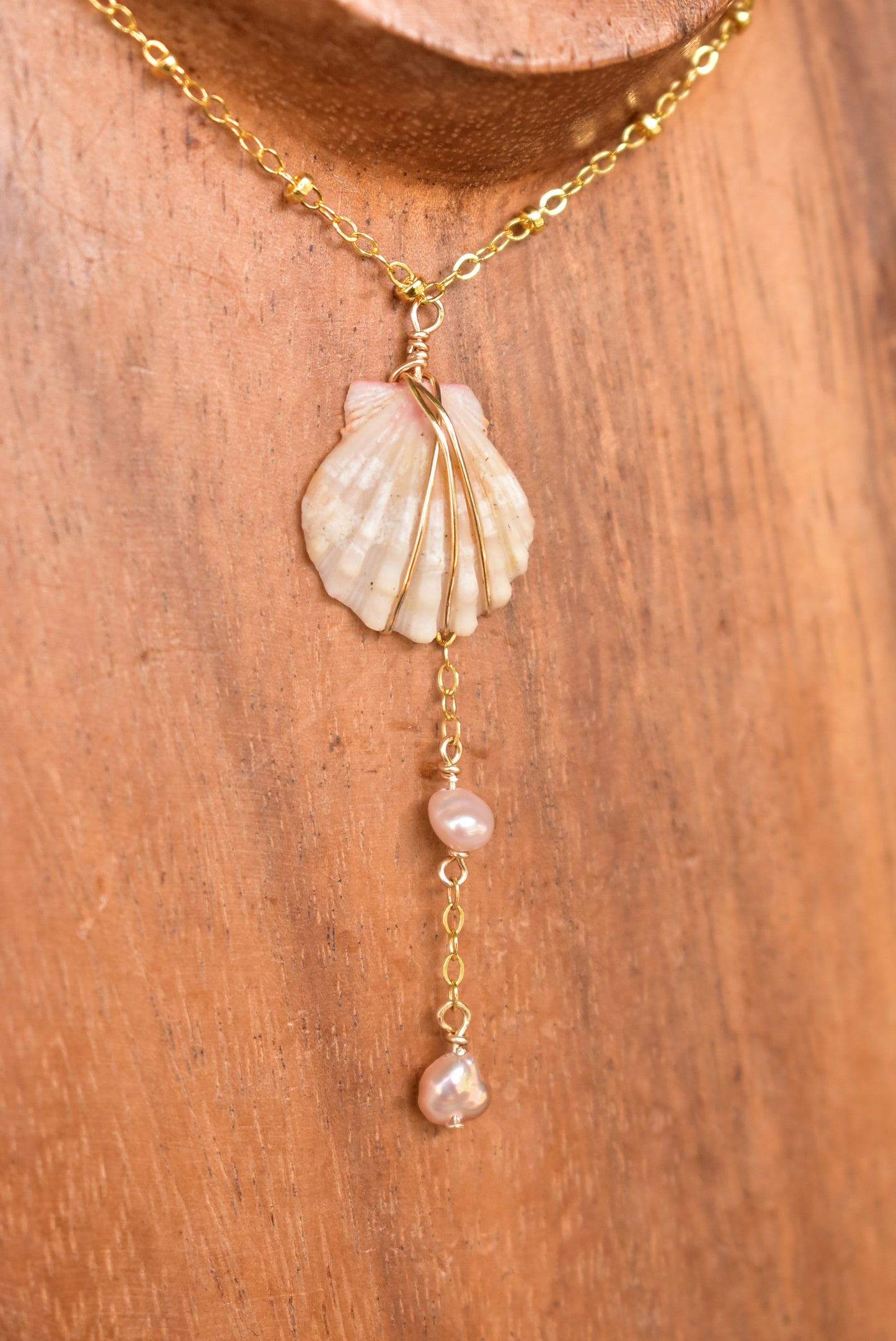 Sunrise keshi drop necklace