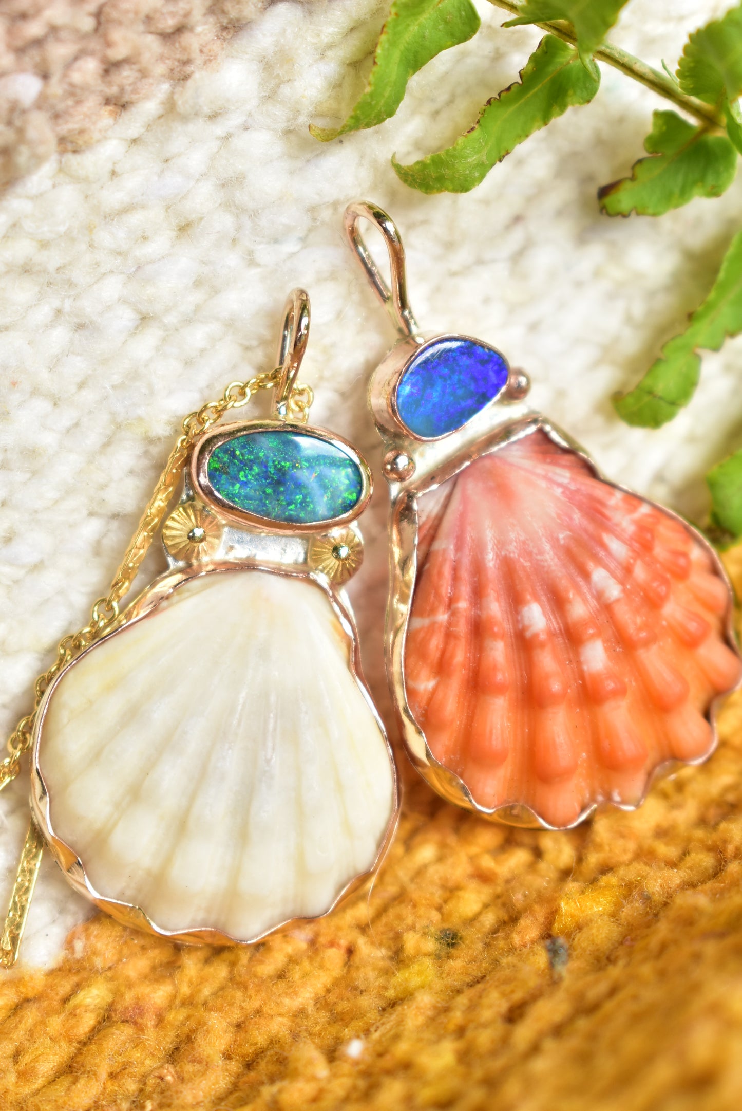 Albino sunrise opal pendant