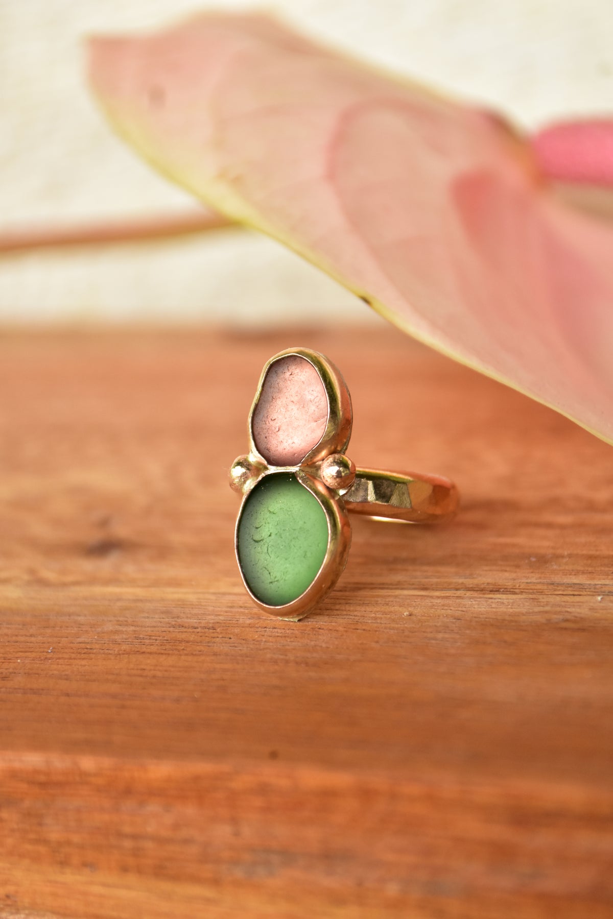 Double Seaglass ring