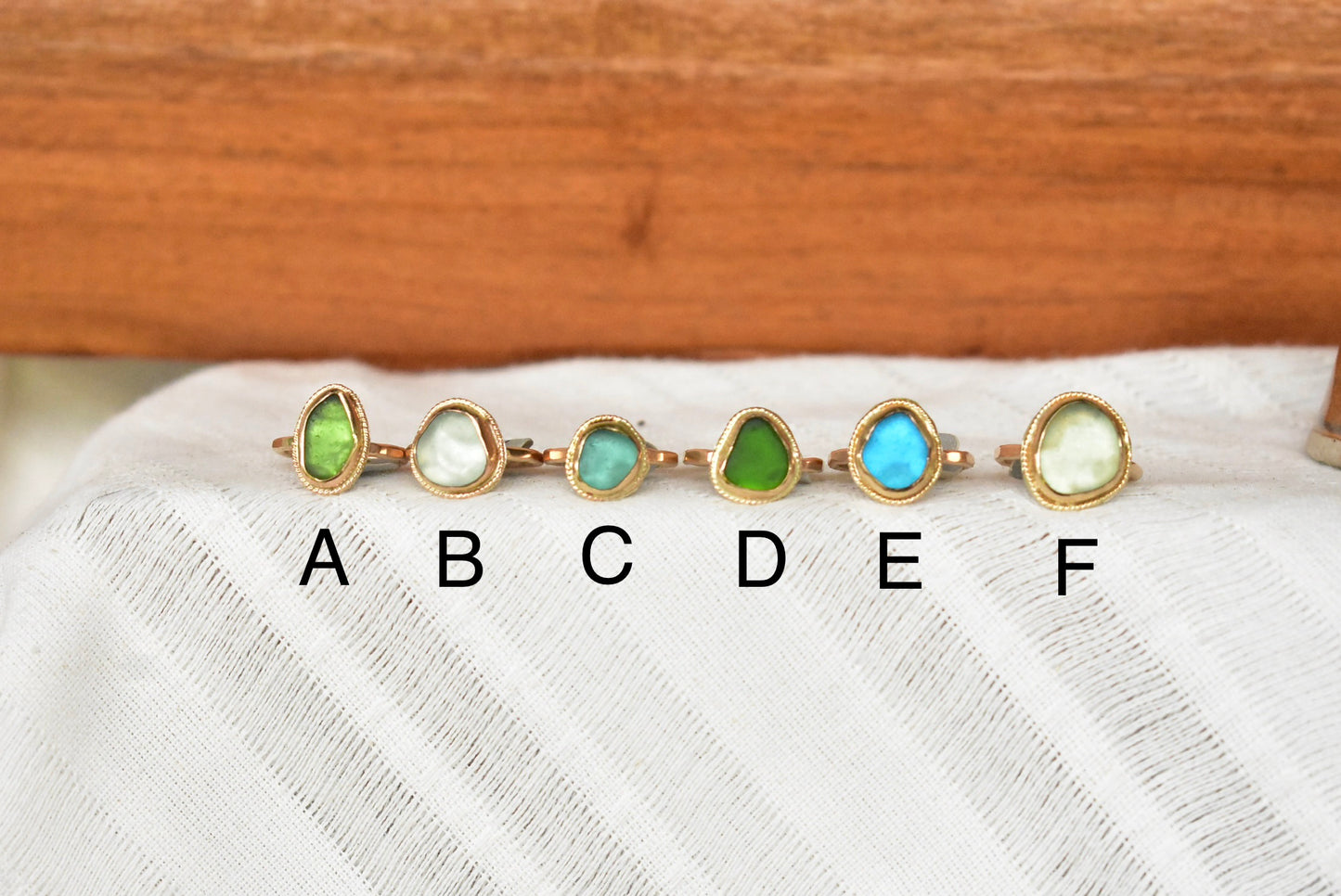 Braided seaglass ring
