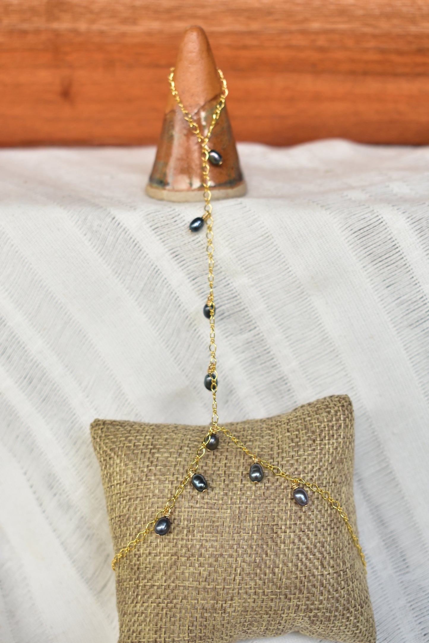 Blue freshwater hand chain