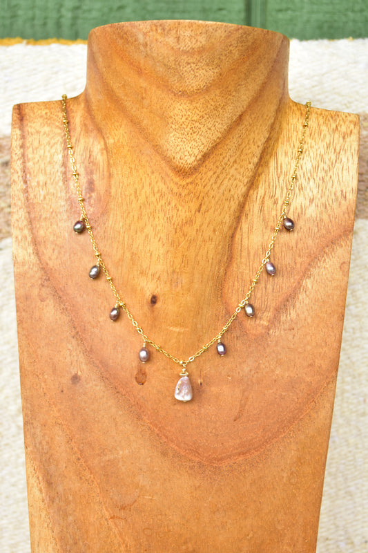 Cone shell pearl necklace