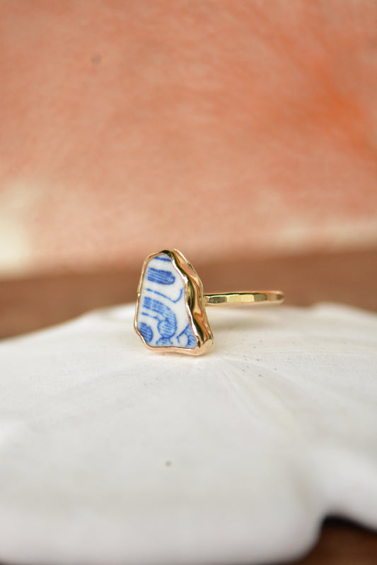 Beach pottery ring