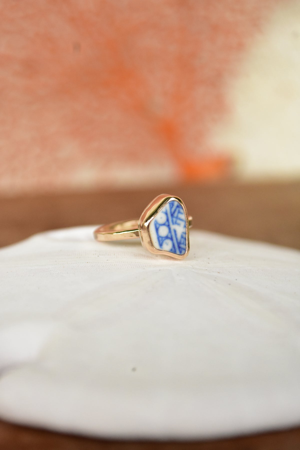 Beach pottery ring