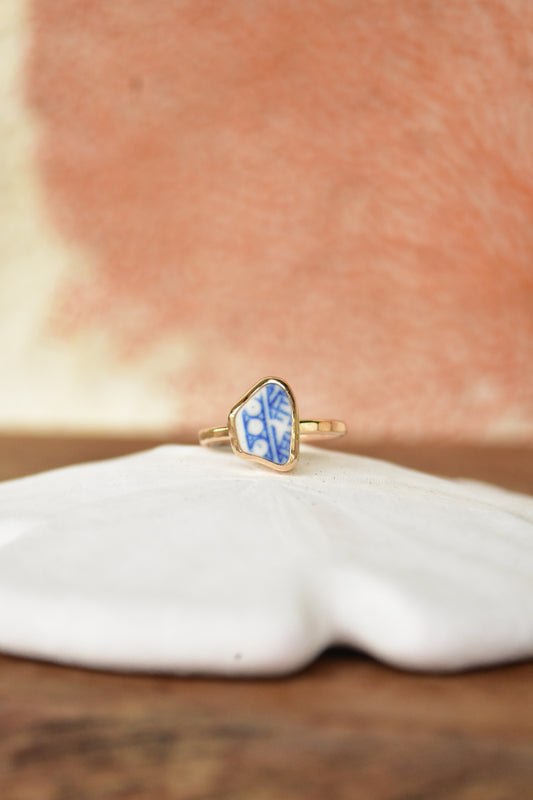Beach pottery ring