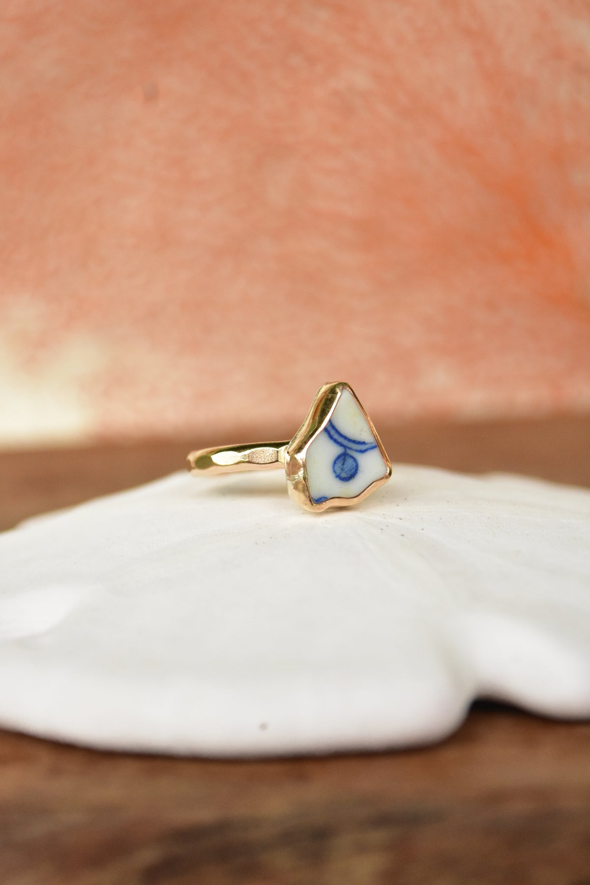 Beach pottery ring