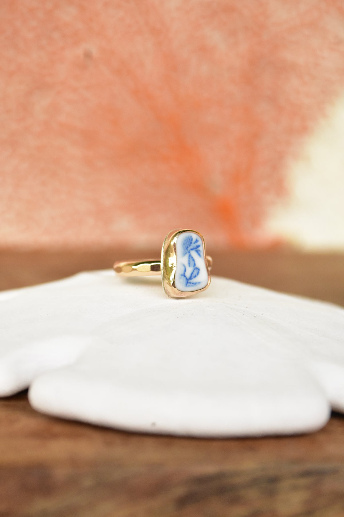 Beach pottery ring