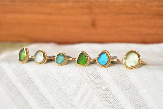 Braided seaglass ring