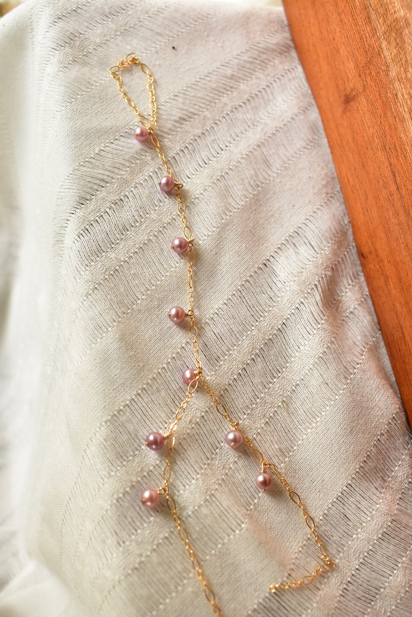 Pink edison hand chain