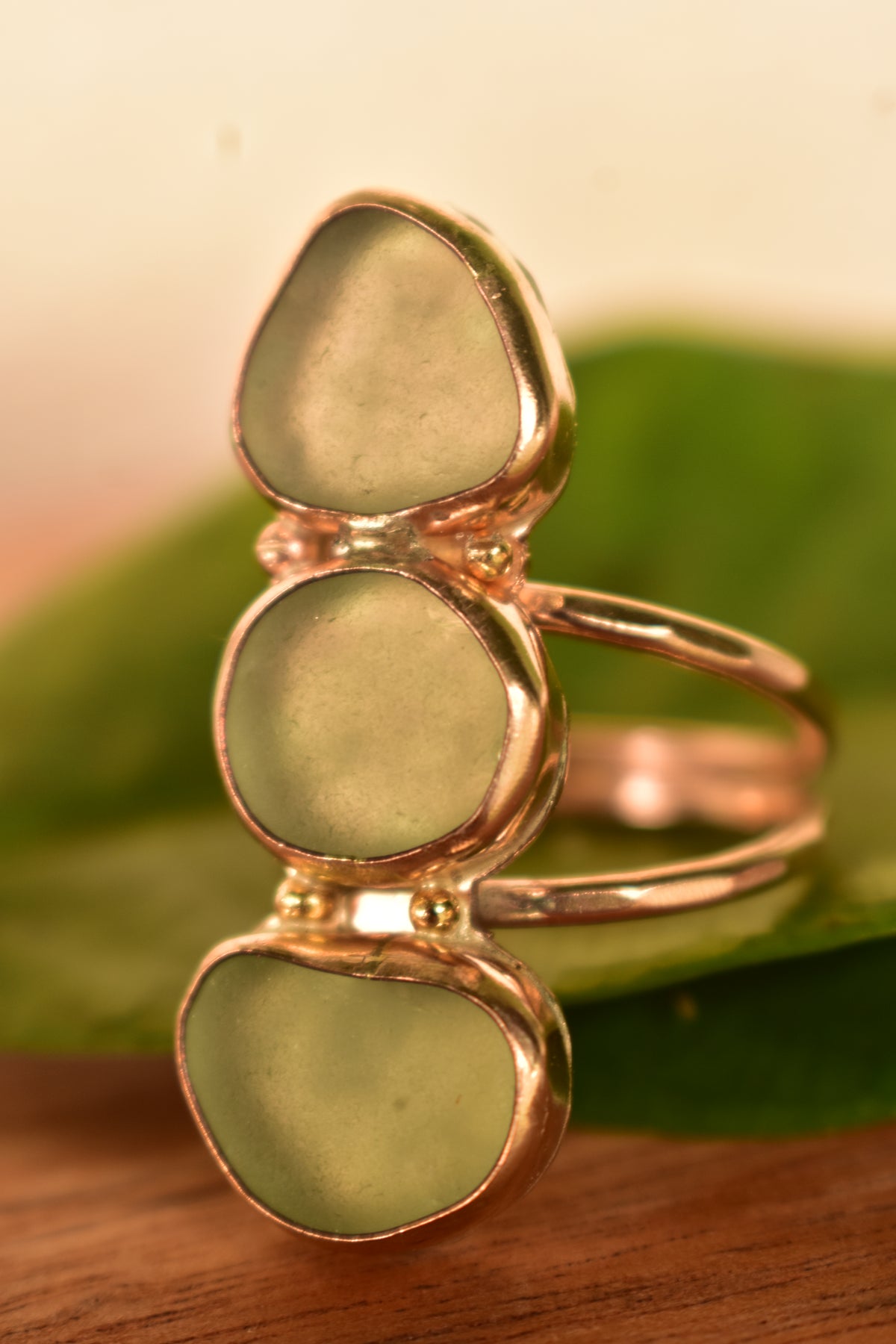 Triple Seaglass ring