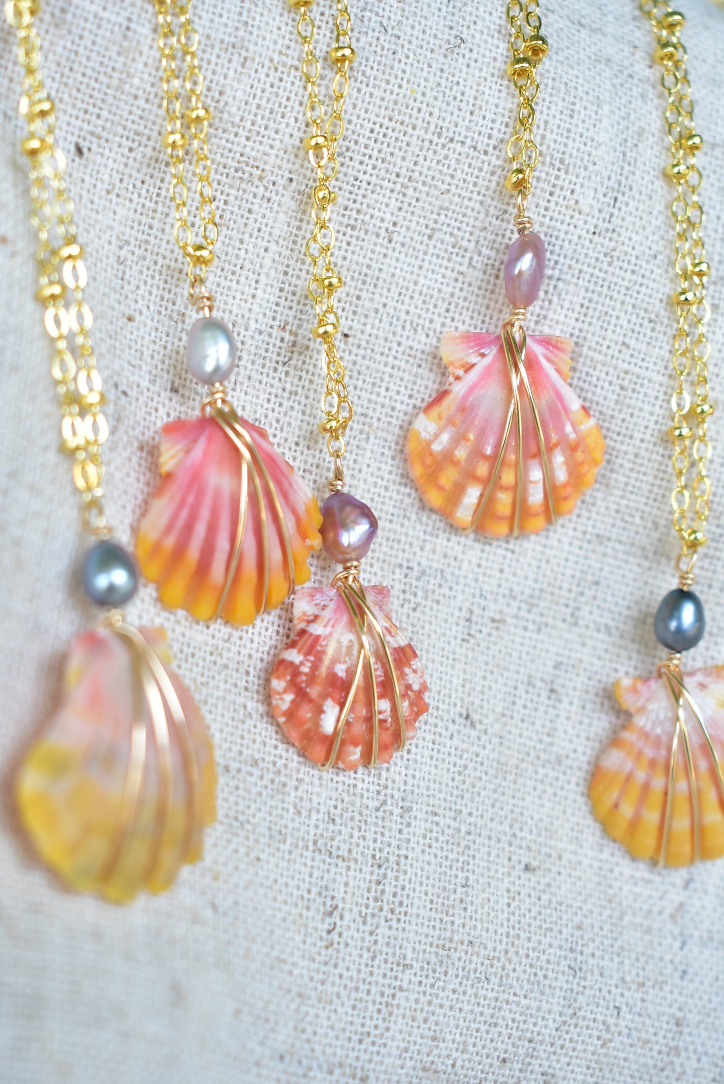 keshi topped sunrise necklace