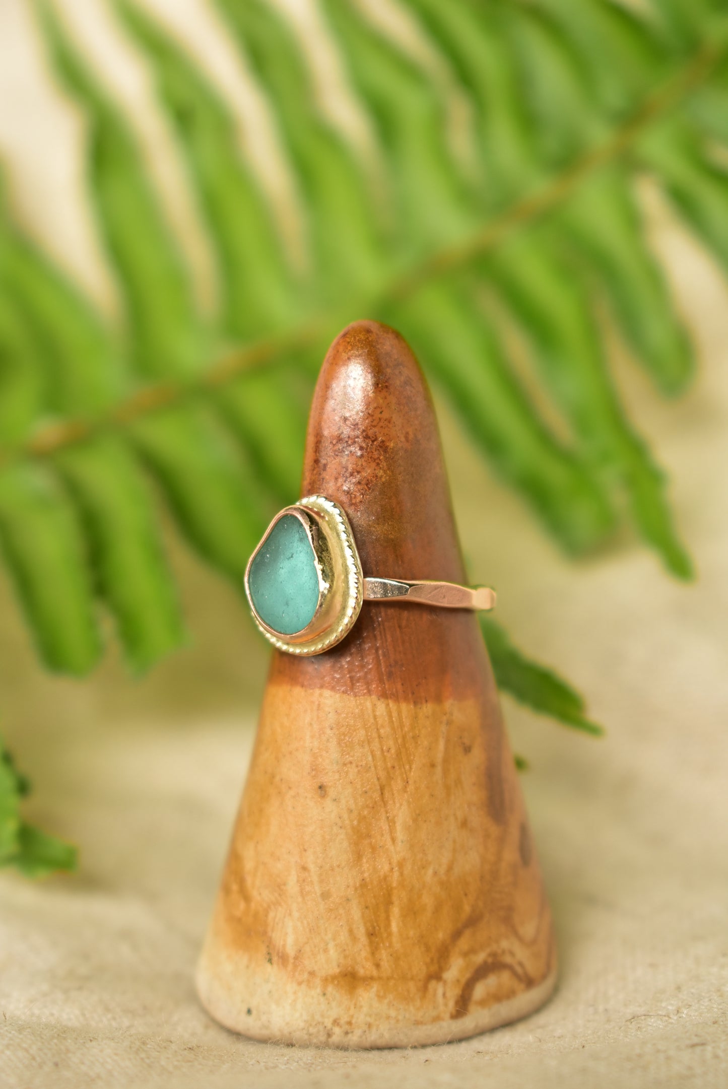 twisted seaglass ring