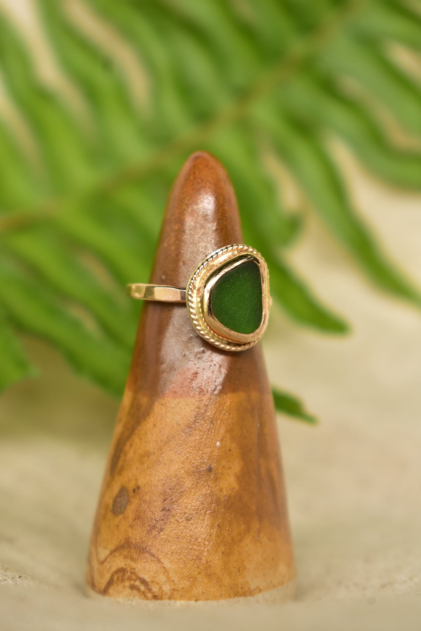 twisted seaglass ring