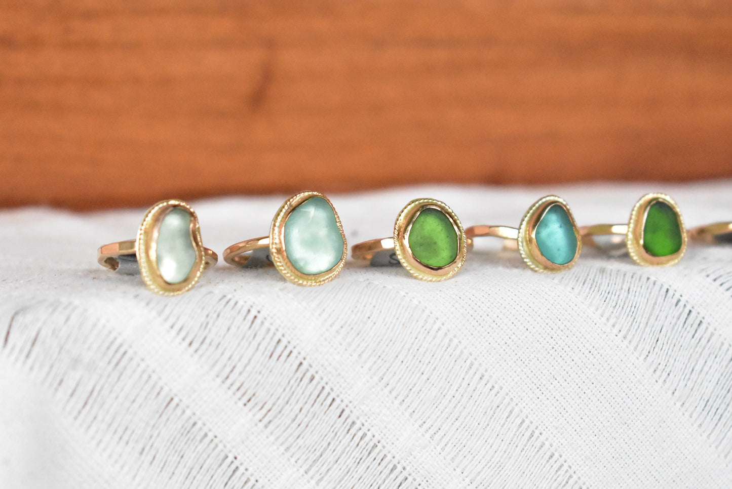 Braided seaglass ring