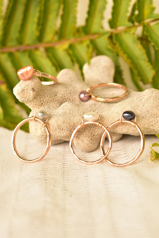 Single banded keshi ring