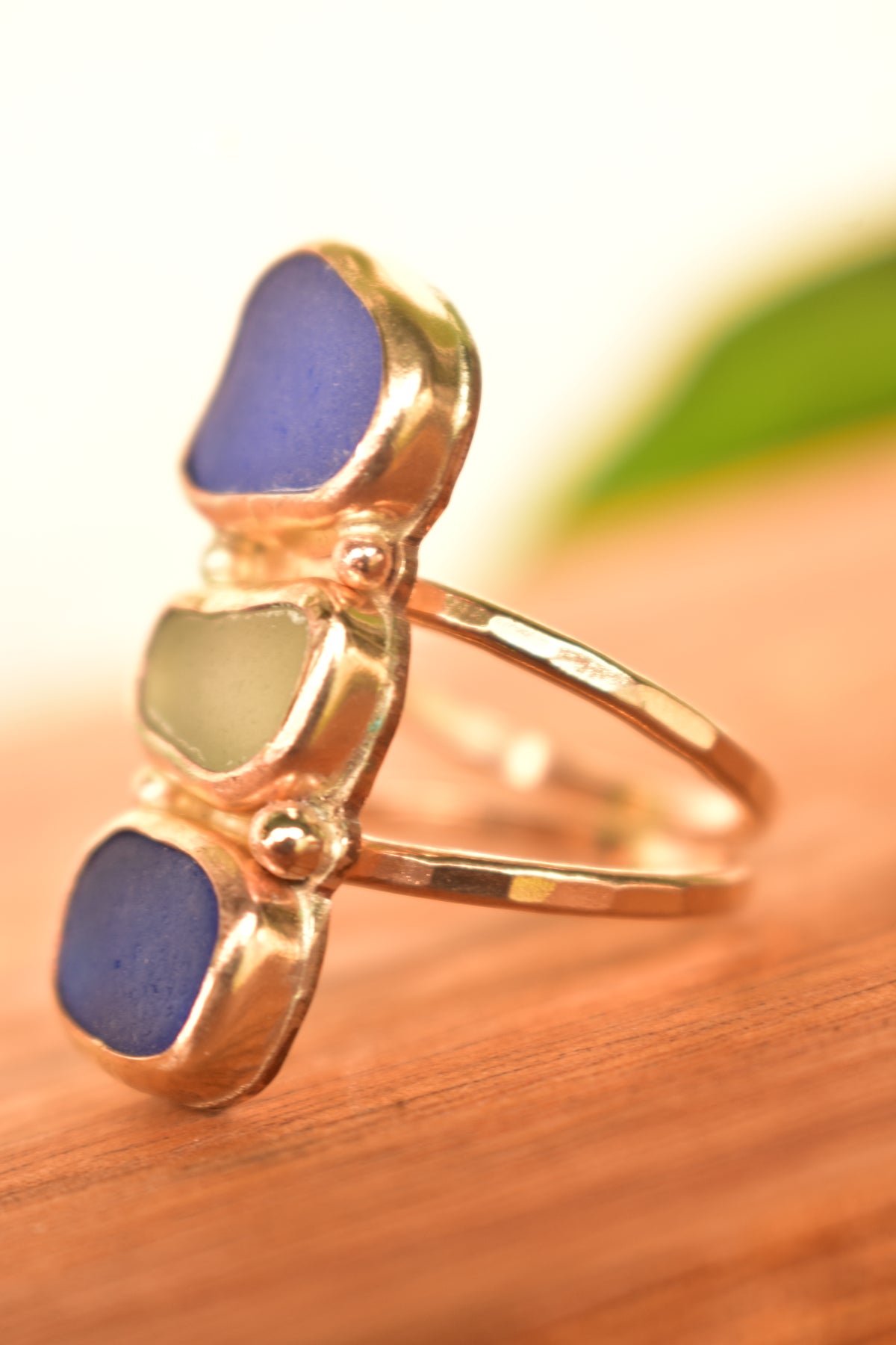 Triple Seaglass ring