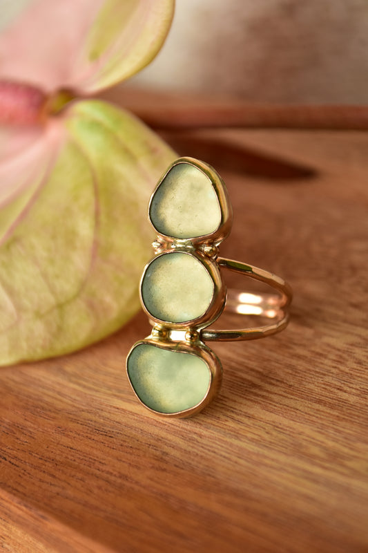 Triple Seaglass ring