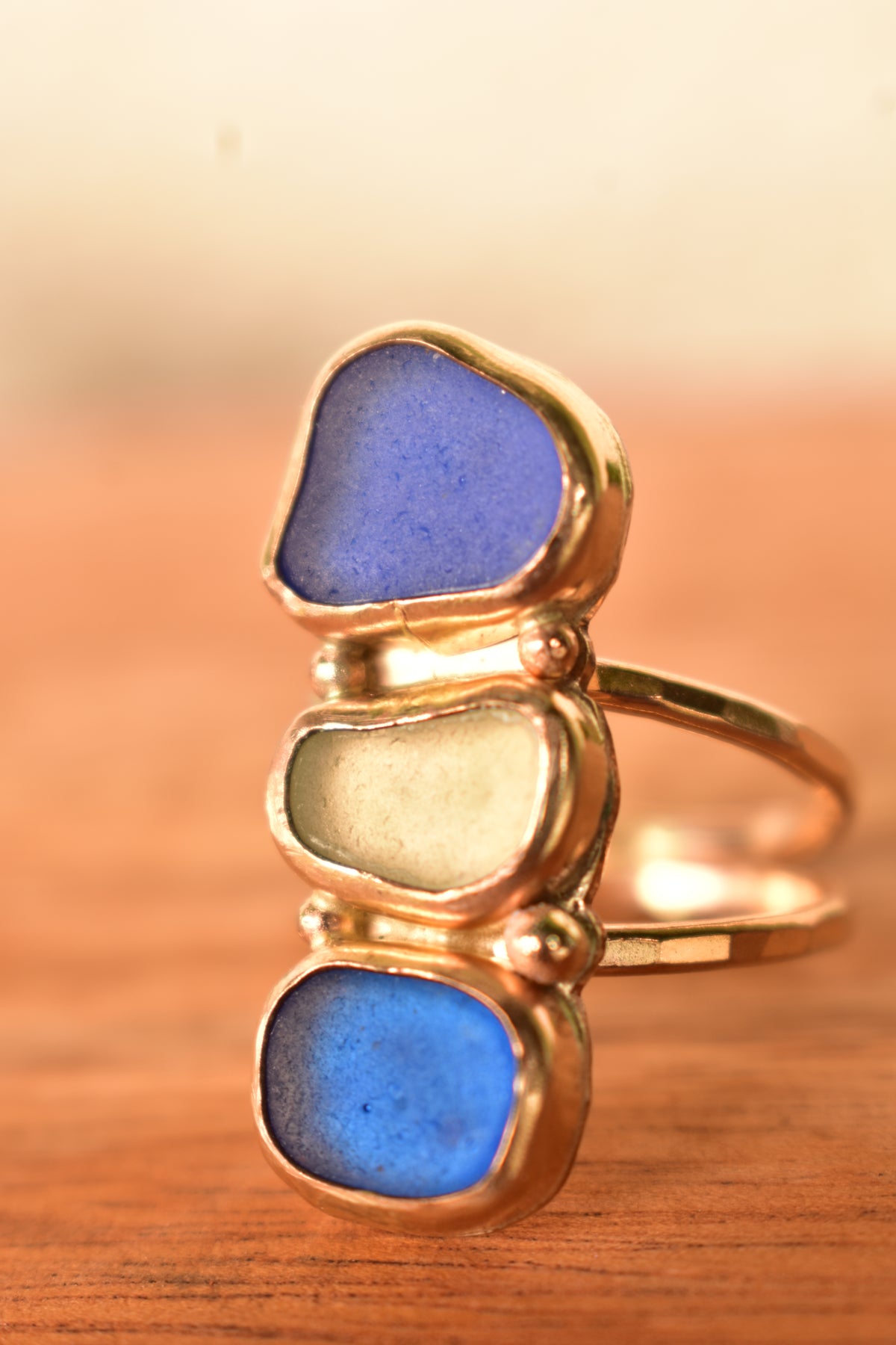 Triple Seaglass ring