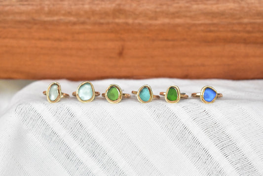 Braided seaglass ring