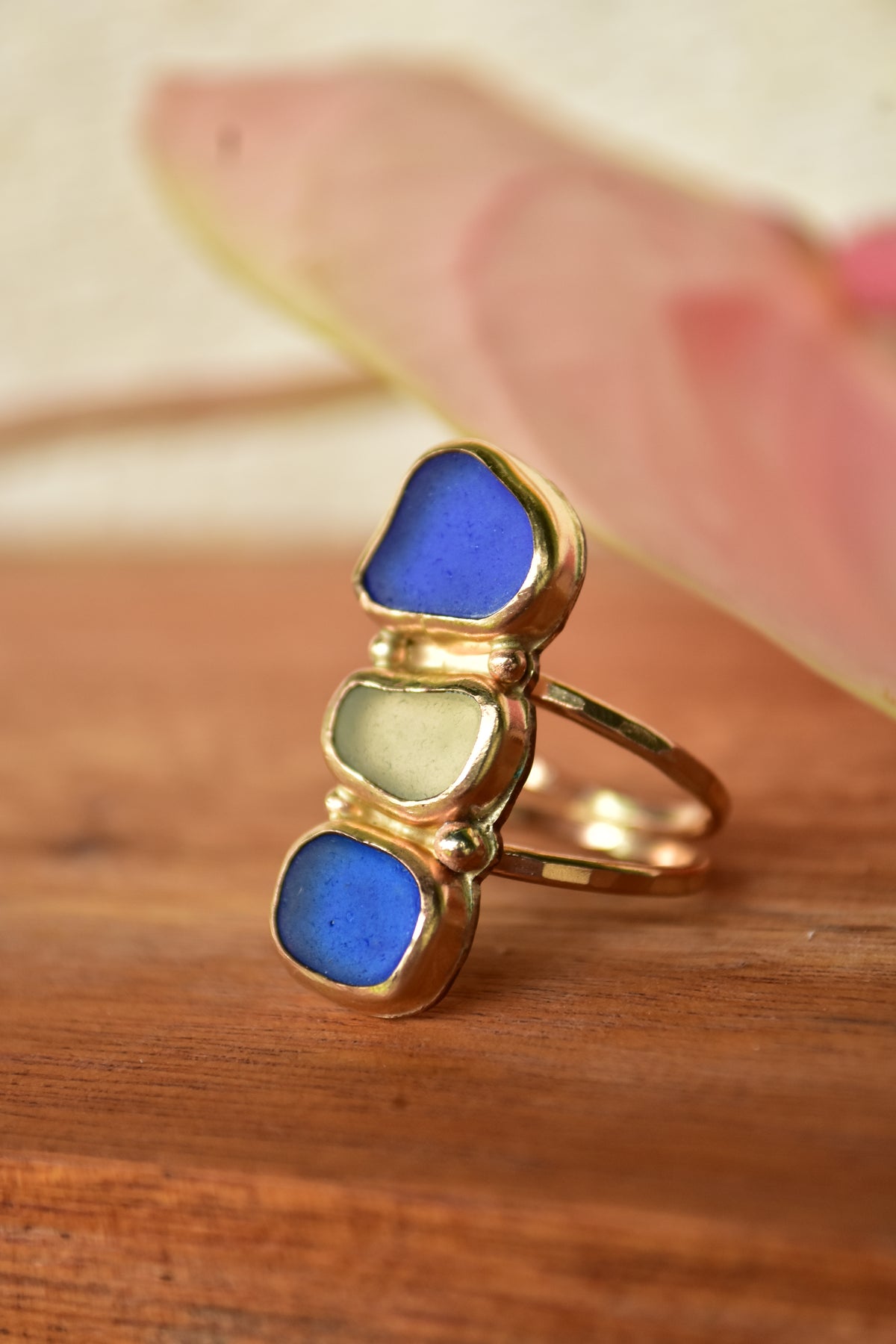 Triple Seaglass ring