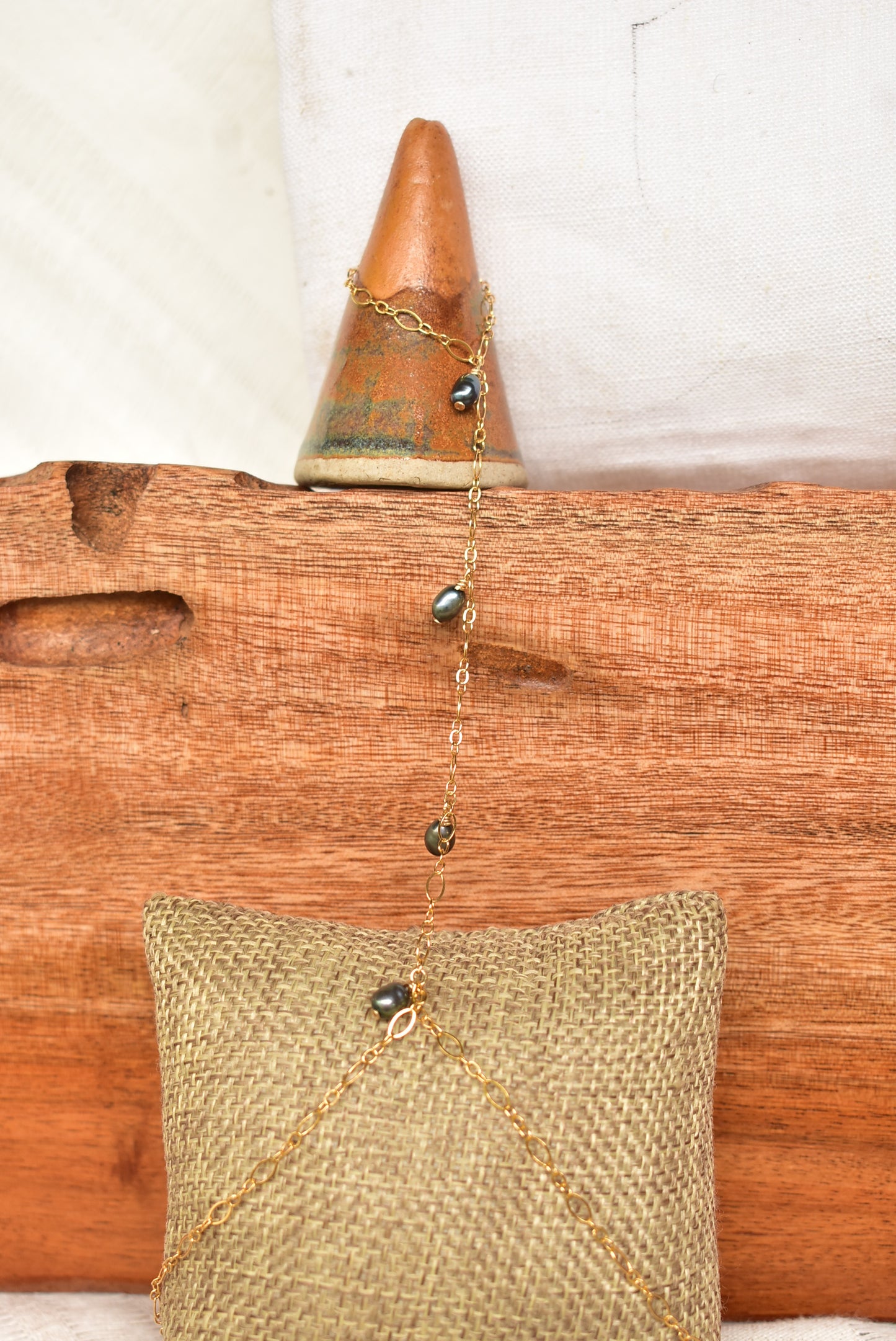 Blue freshwater hand chain