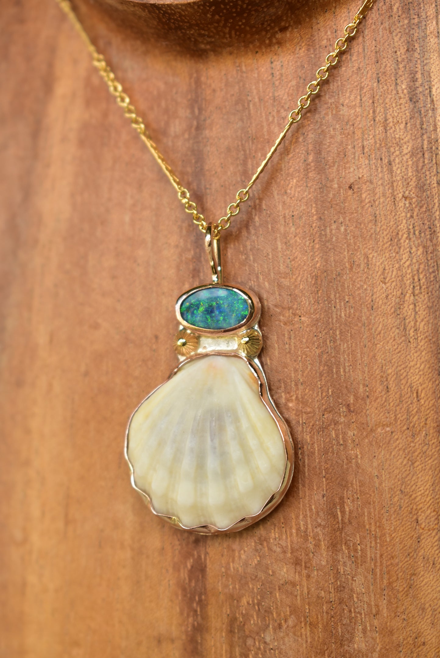 Albino sunrise opal pendant