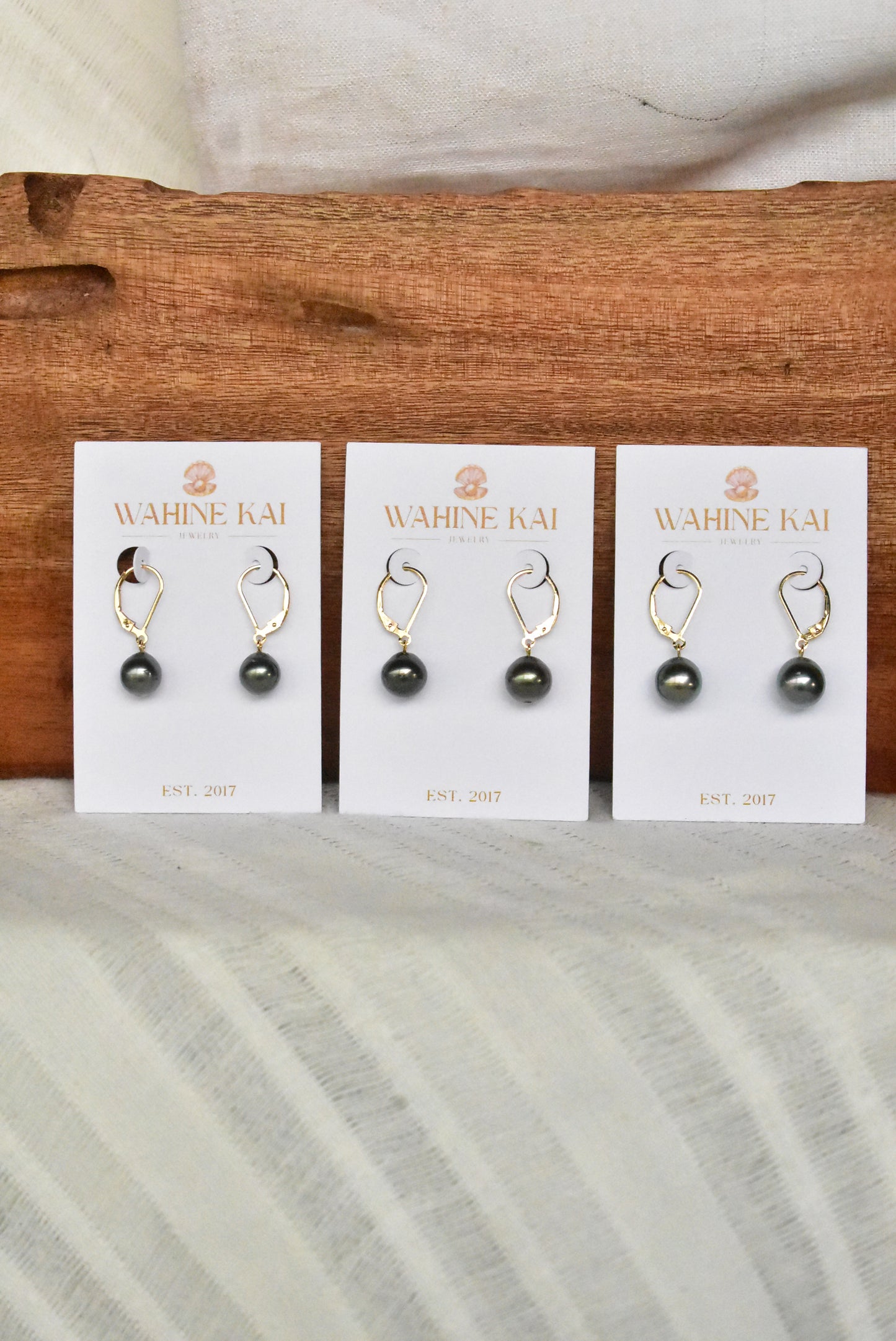 Tahitian lever back earrings