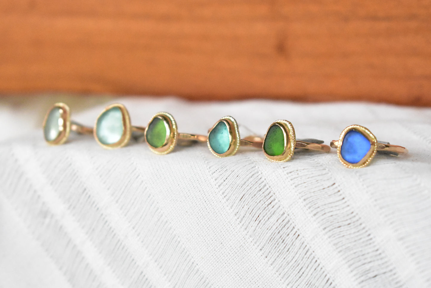 Braided seaglass ring