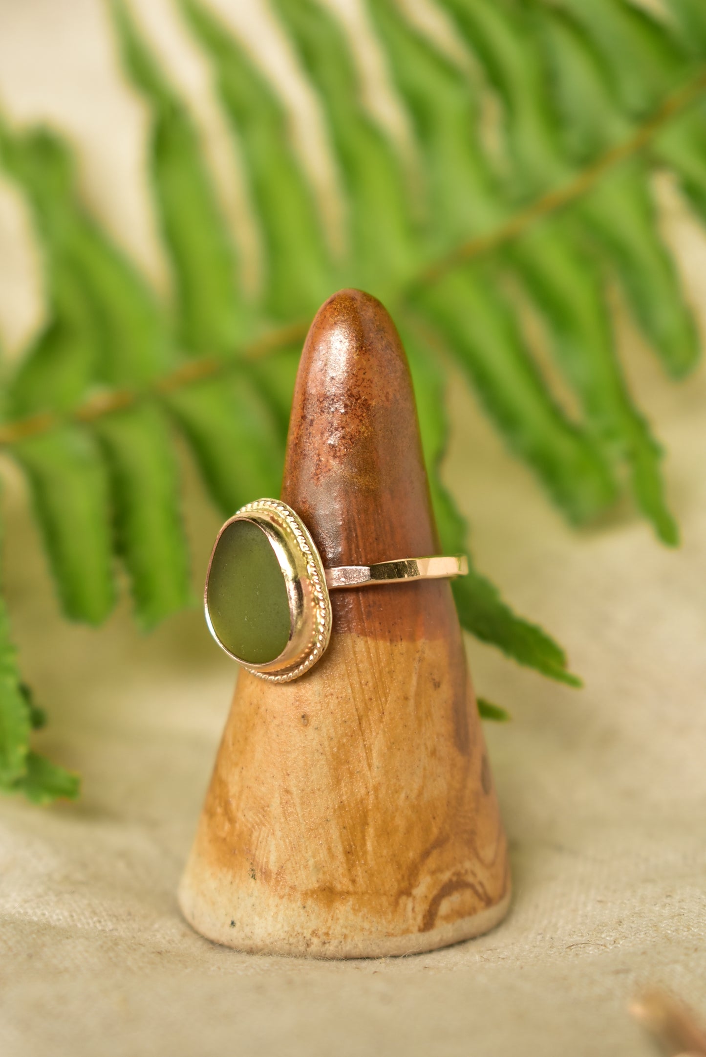 twisted seaglass ring