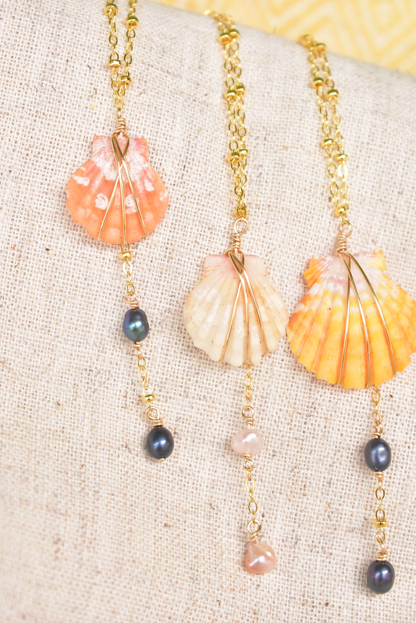 Sunrise keshi drop necklace