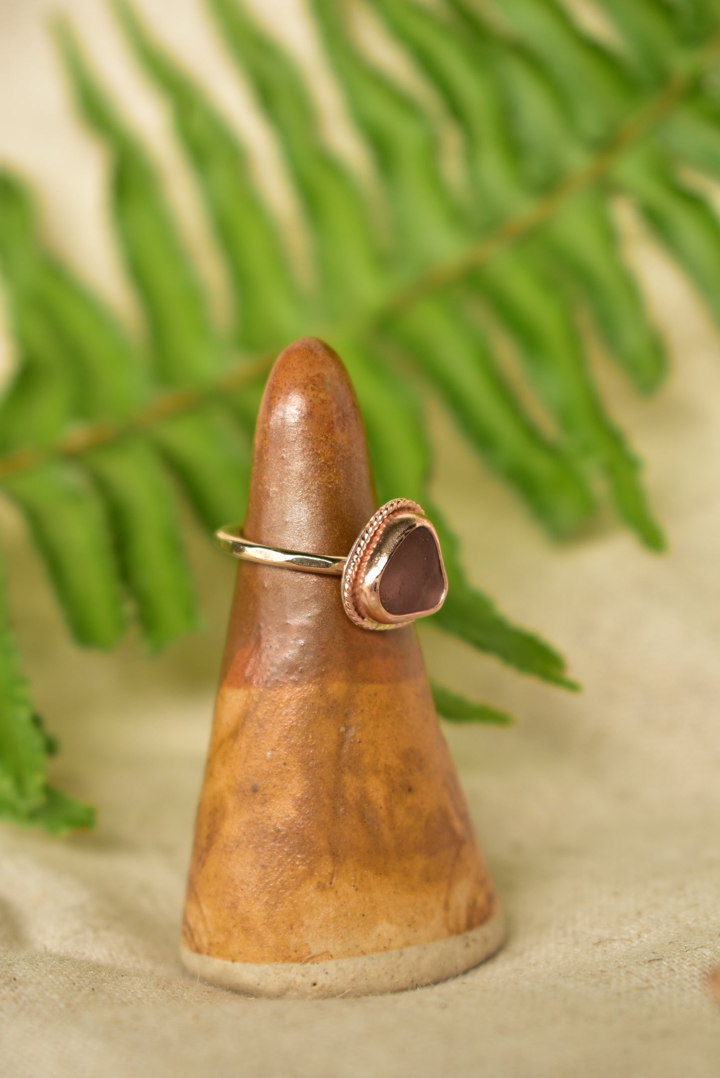 twisted seaglass ring