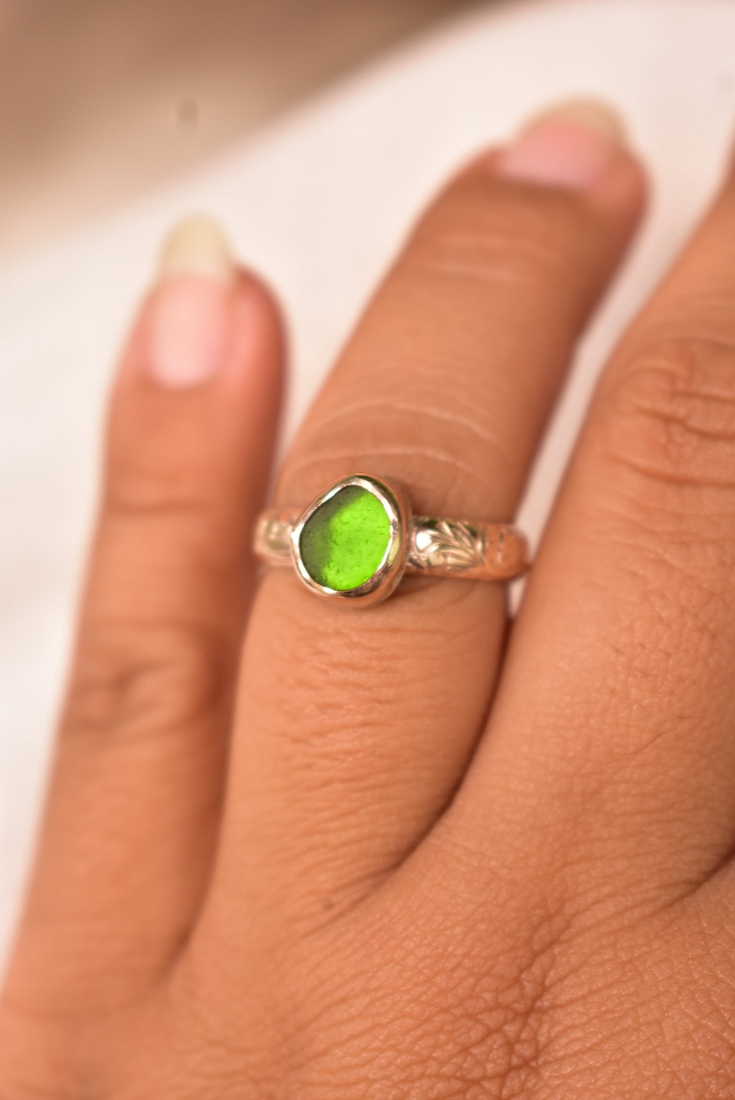 Seaglass heirloom rings