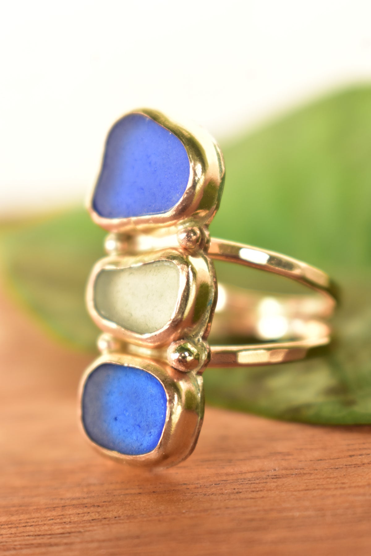 Triple Seaglass ring
