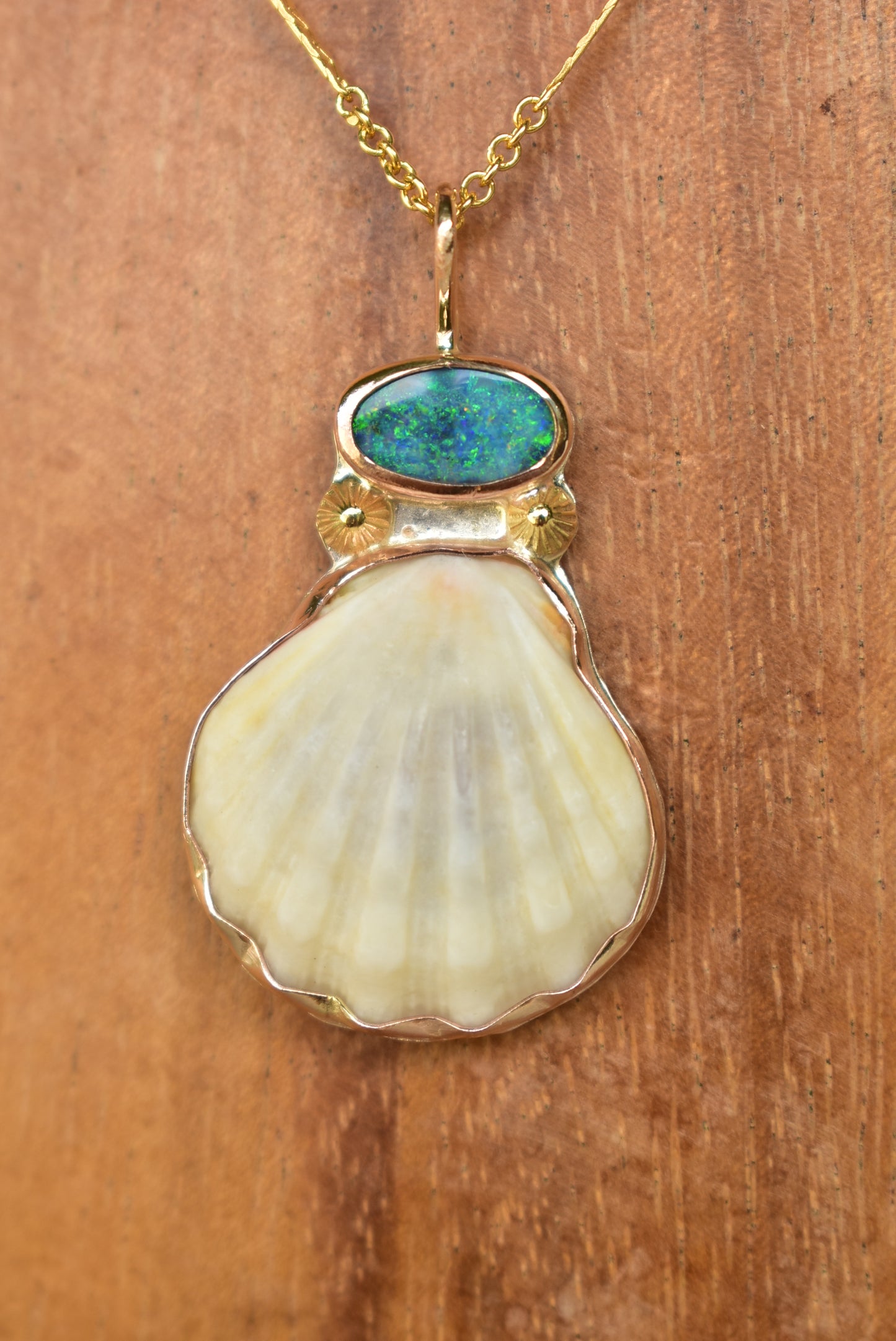 Albino sunrise opal pendant