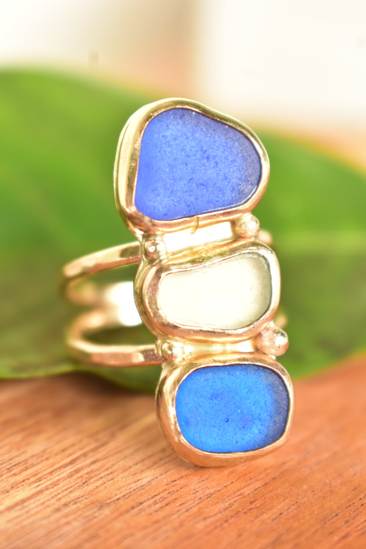 Triple Seaglass ring
