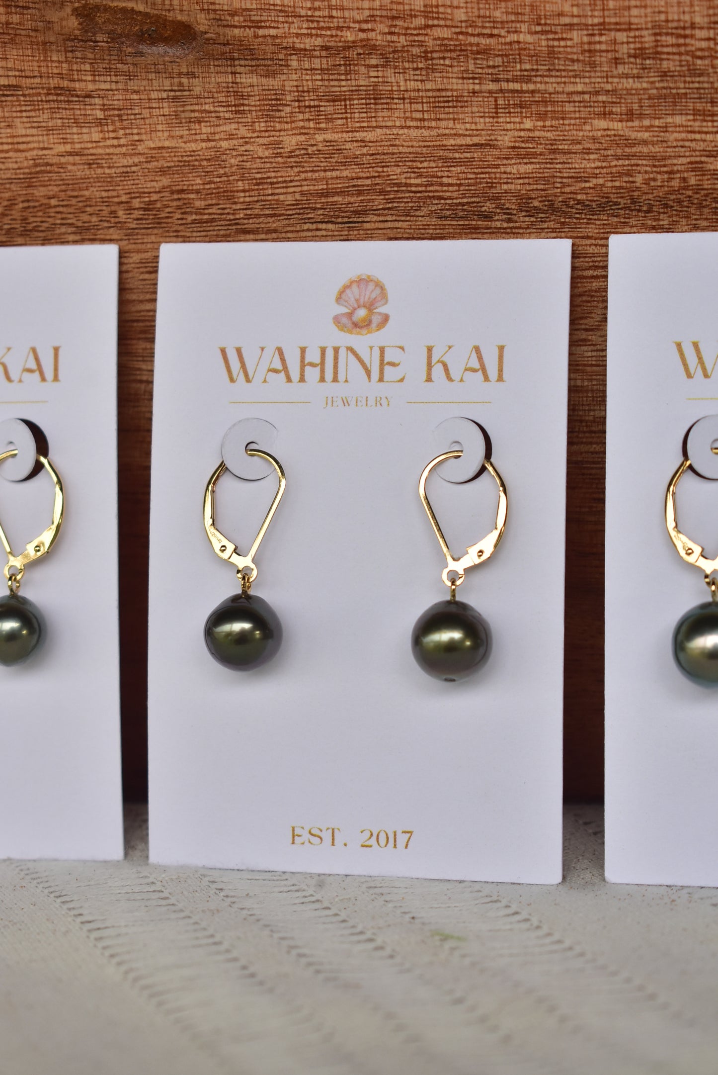 Tahitian lever back earrings