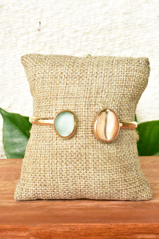 Cowrie Seaglass cuff