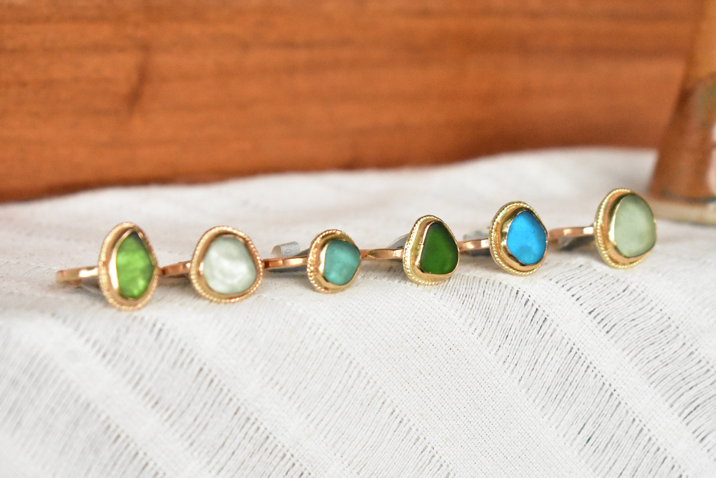 Braided seaglass ring