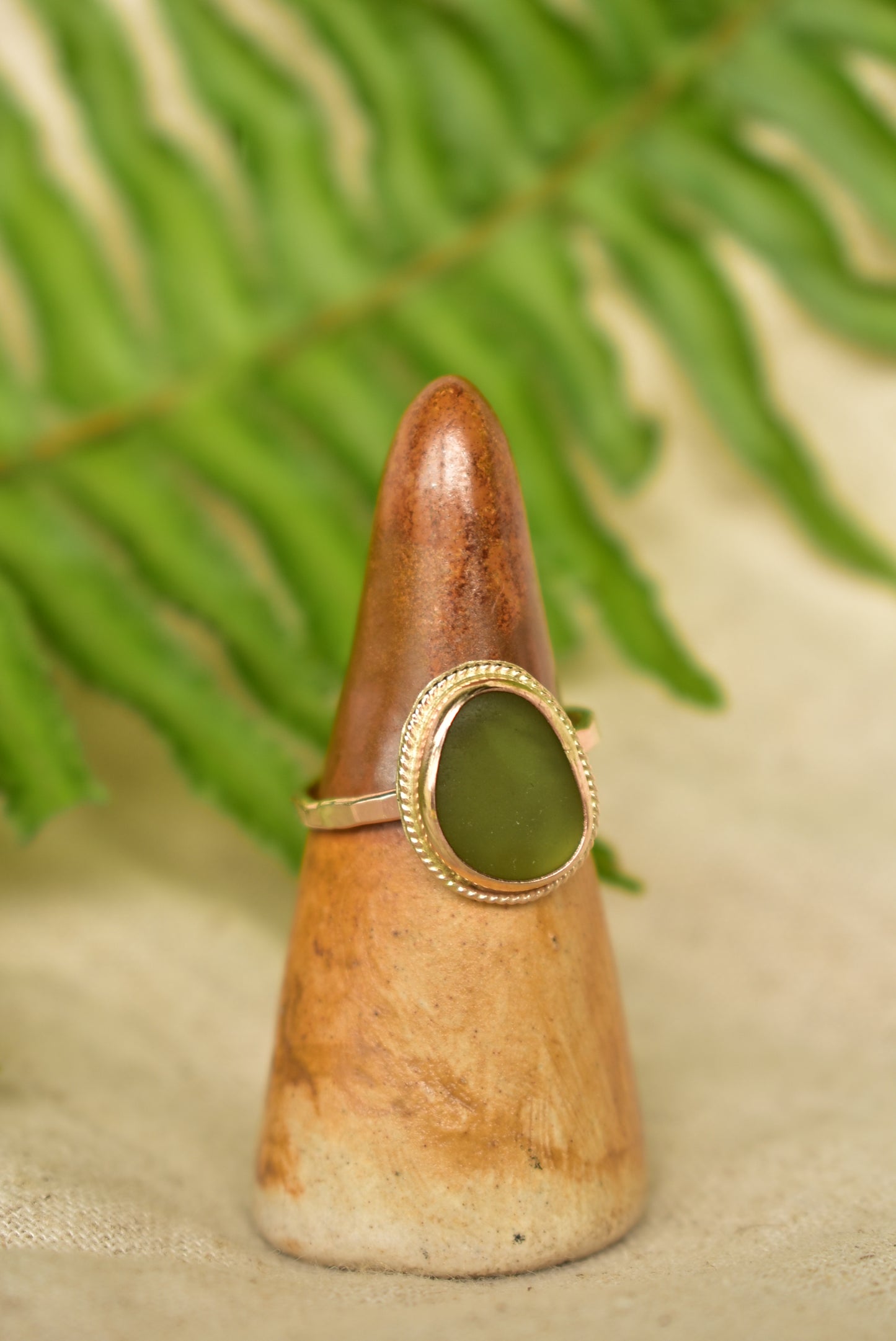 twisted seaglass ring
