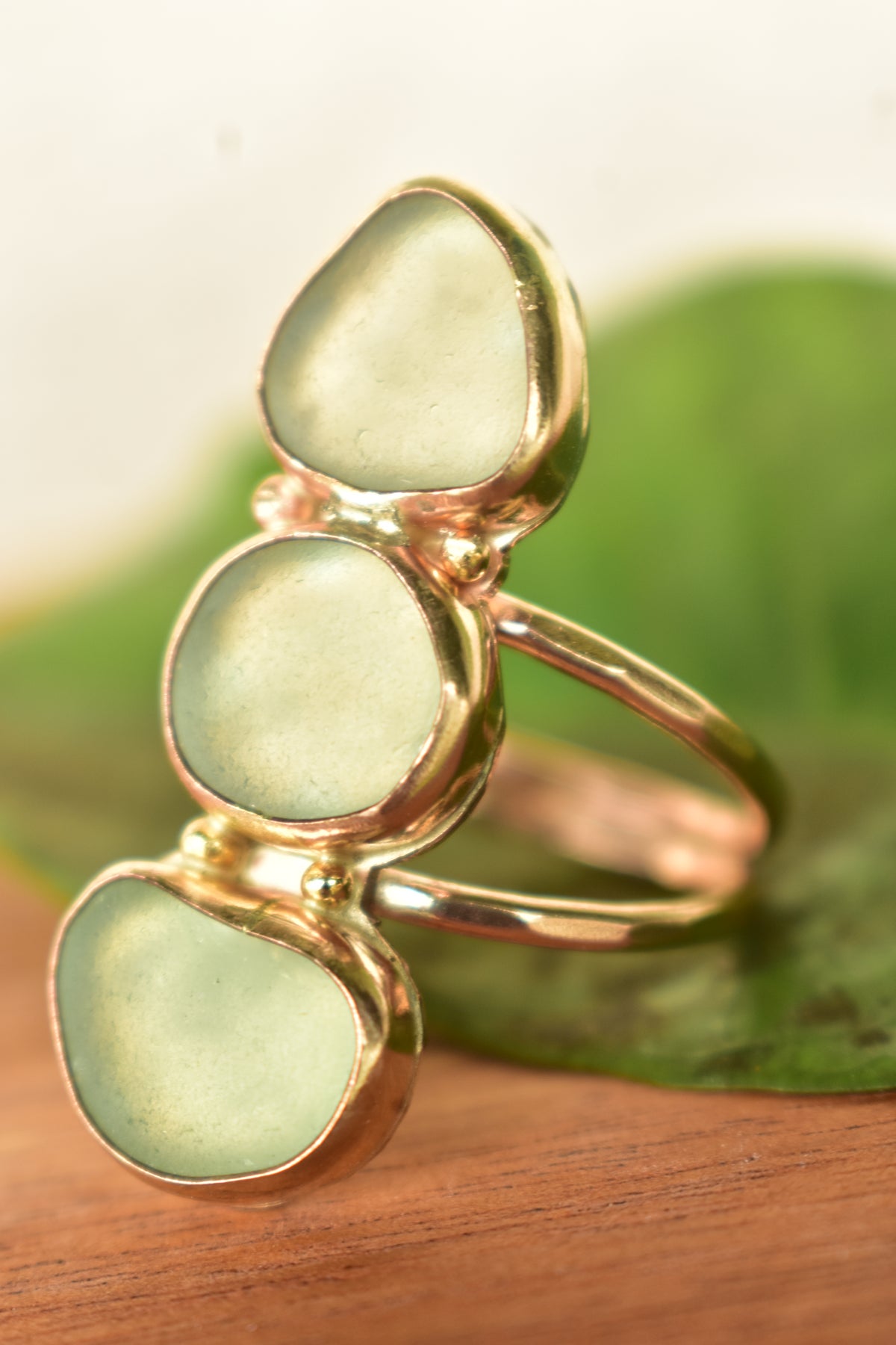 Triple Seaglass ring