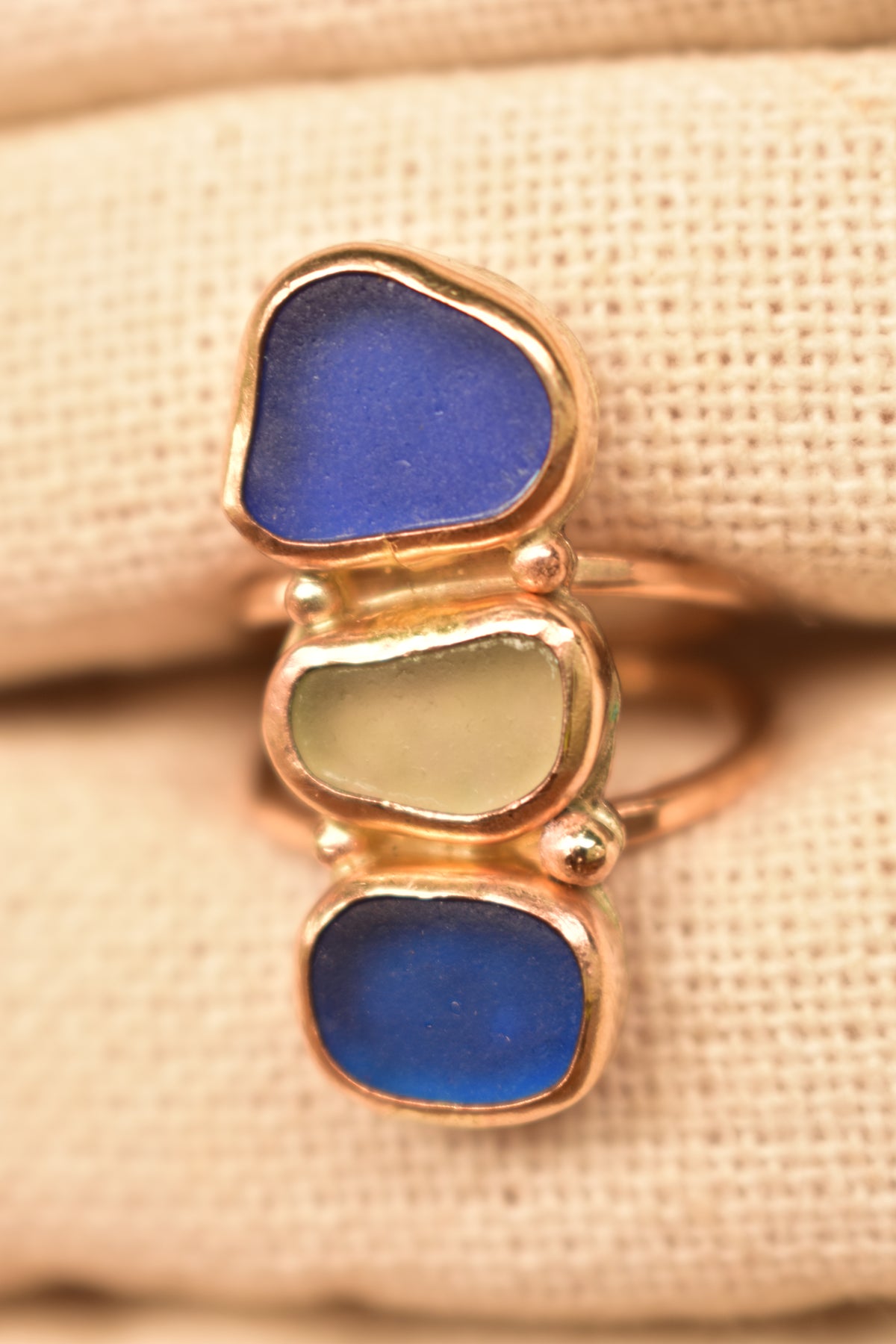 Triple Seaglass ring