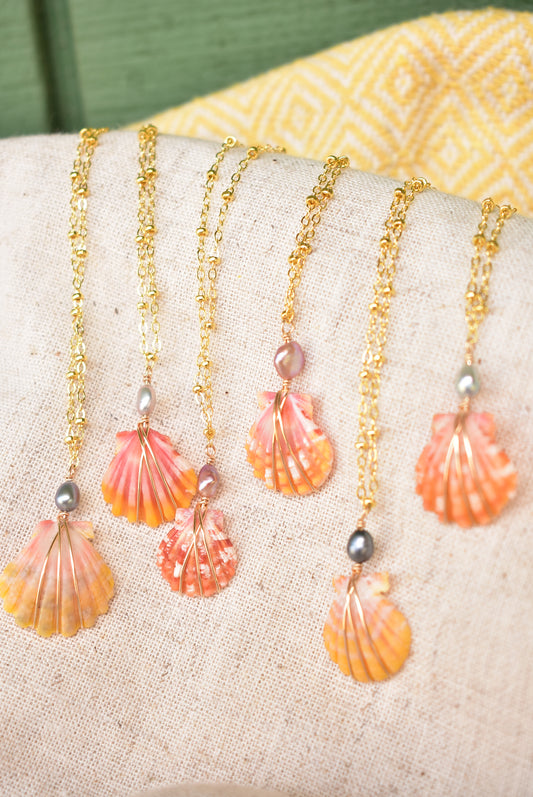 keshi topped sunrise necklace