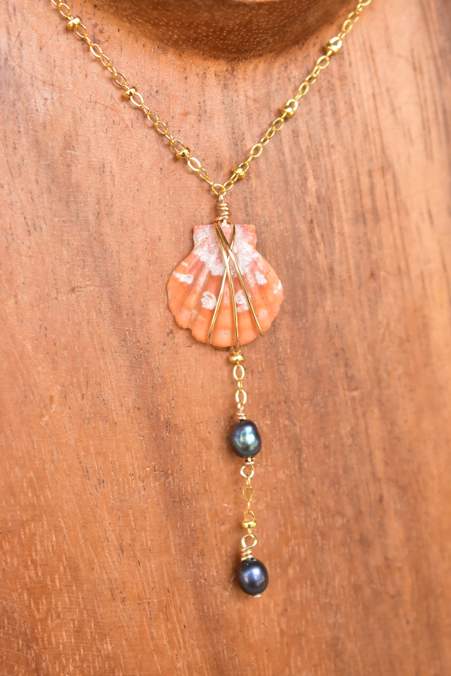 Sunrise keshi drop necklace