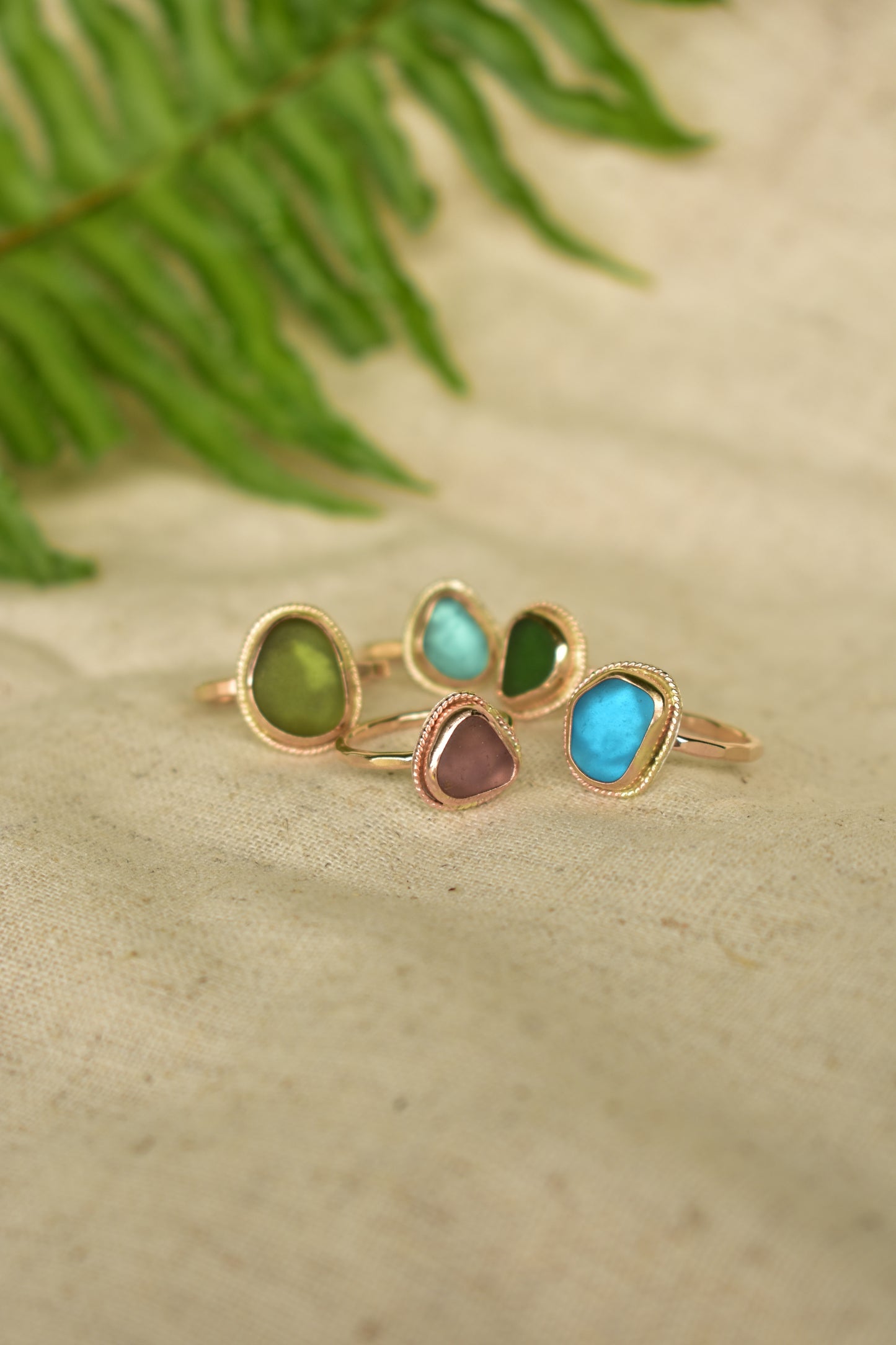 twisted seaglass ring