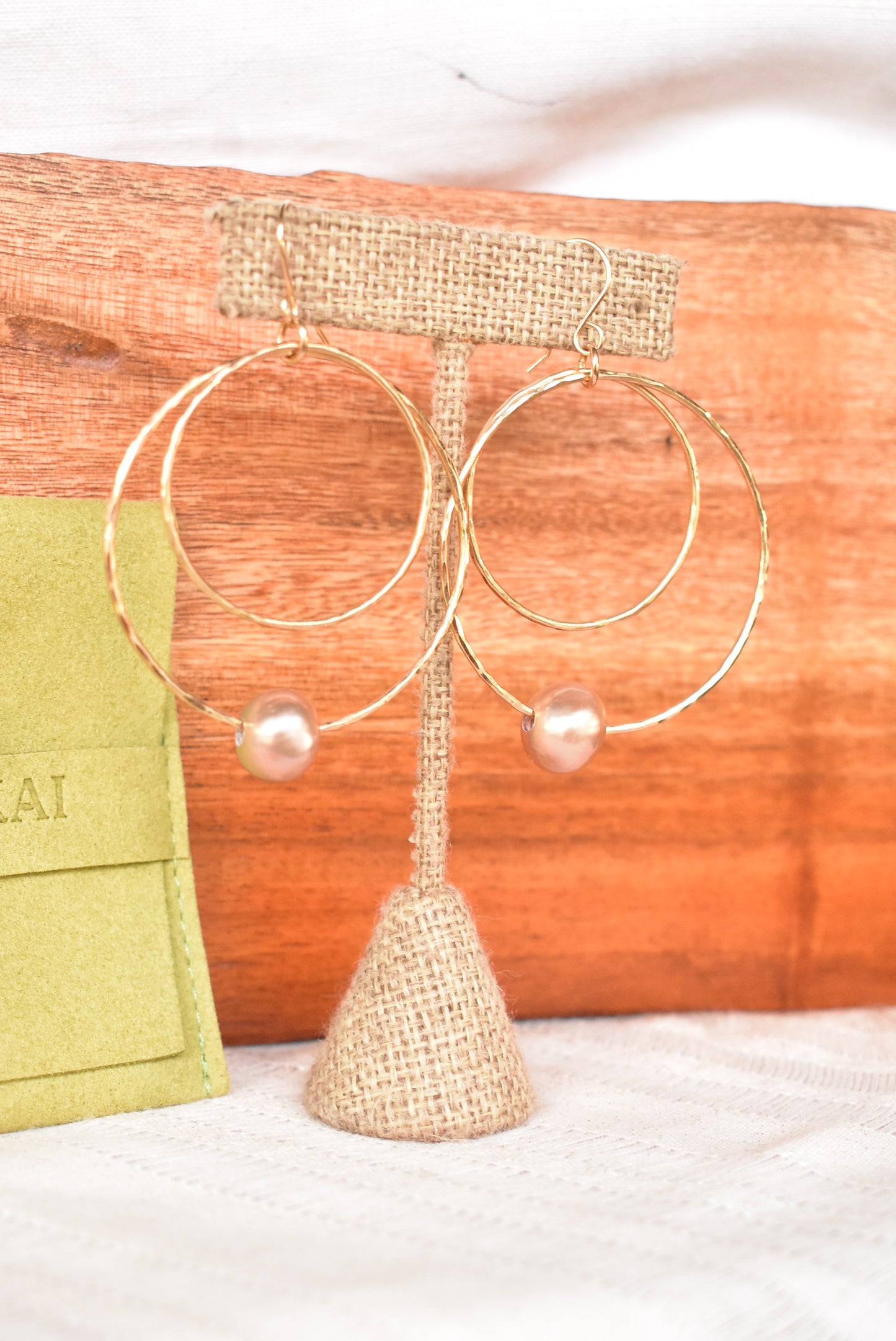 Pink edison double hoops