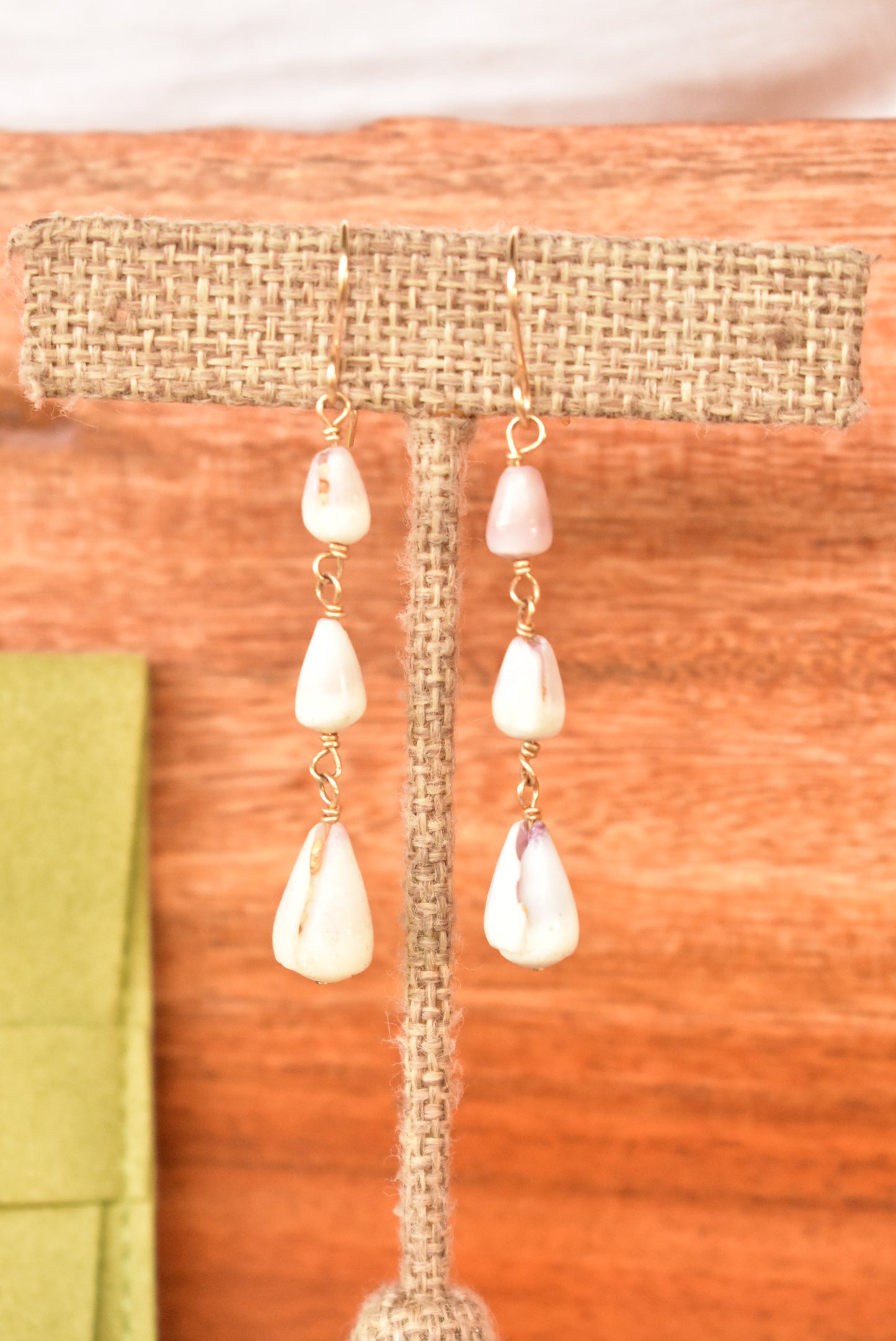 Triple cone shell earrings