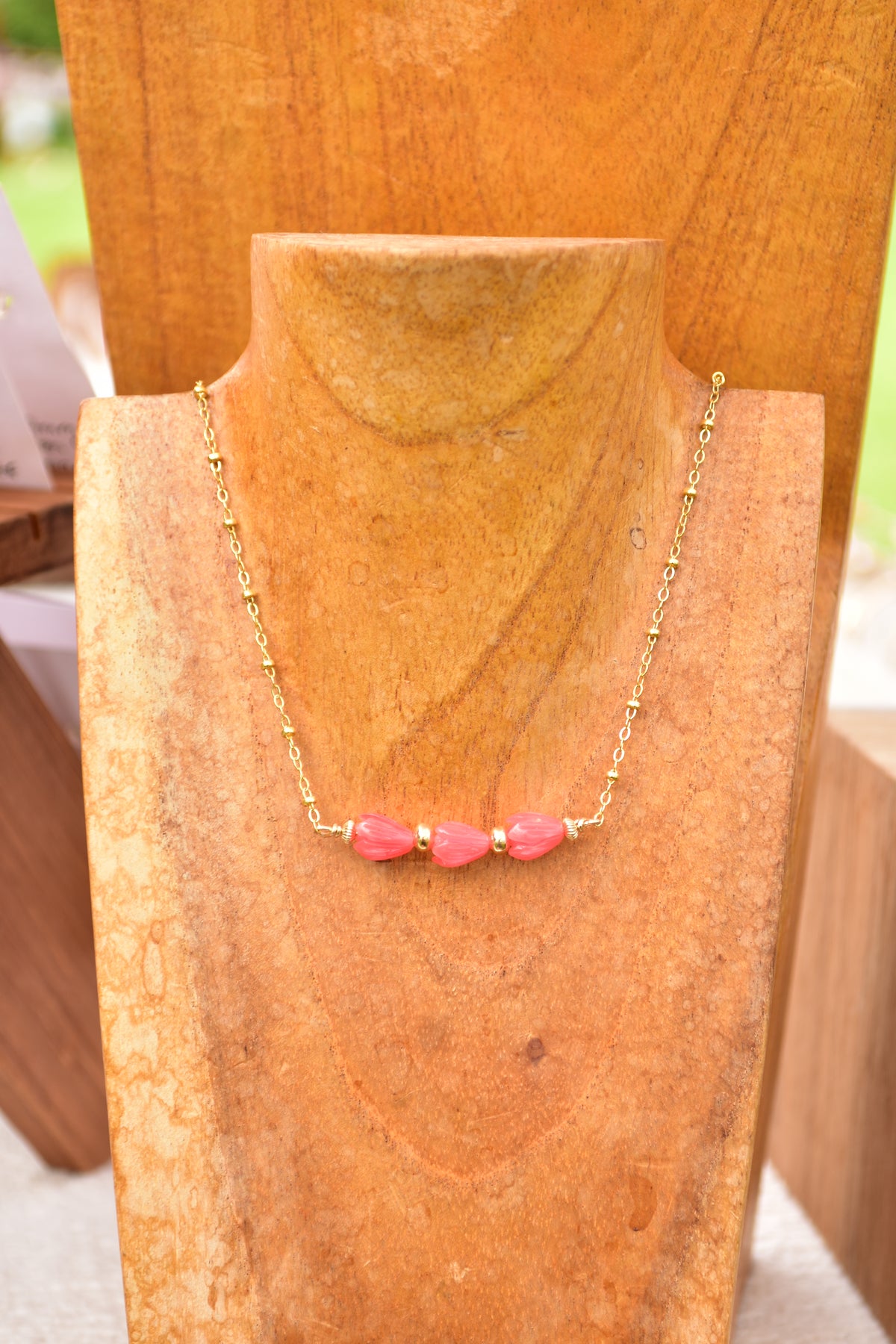 Pink mother of pearl Pikake necklace