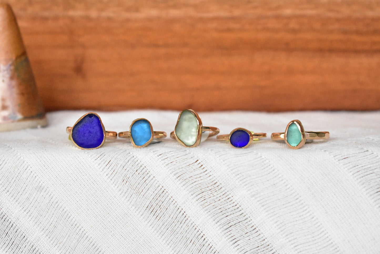 Simple seaglass rings