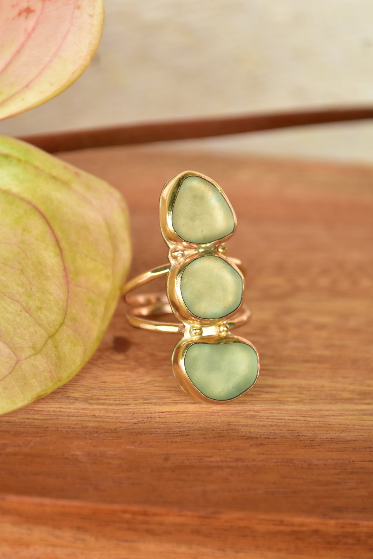 Triple Seaglass ring